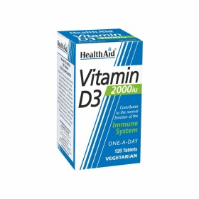 Health Aid Vitamin D3 2000iu Συμπλήρωμα Διατροφής Για Σωστή Λειτουργία Του Ανοσοποιητικού 120 Φυτικές Κάψουλες