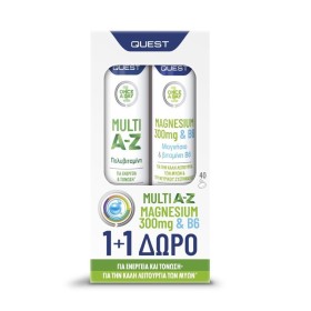 Quest Promo Multi A-Z & Magnesium + B6 Βιταμίνη για Ενέργεια & Ανοσοποιητικό 20+20 αναβράζοντα δισκία