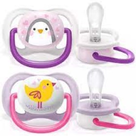 Philips Ultra Air Pacifier Σιλικόνης Purple/Pink 0-6m 2τμχ