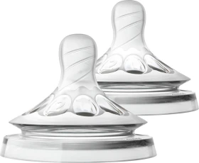 Philips Avent Θηλή Σιλικόνης Natural Αργής Ροής 2 Οπών 1m+ [SCF042/27] 2 Τεμάχια