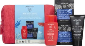 Apivita Promo Bee Sun Safe Dry Touch Invisible Face Fluid Spf50, 50ml & Δώρο Black Detox Cleansing Jelly 50ml & Express Face Mask Sea Levander 2x8ml & Δώρο Κοραλί Νεσεσέρ