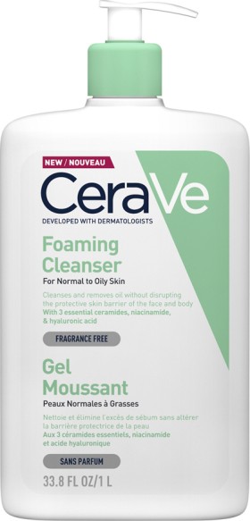 CeraVe  Foaming Cleanser Gel Καθαρισμού  1000ml / 1lt