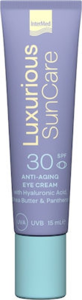 Intermed Luxurius SunCare SPF 30 Ενυδατική & Αντιγηραντική Κρέμα Ματιών με Υαλουρονικό Οξύ 15ml