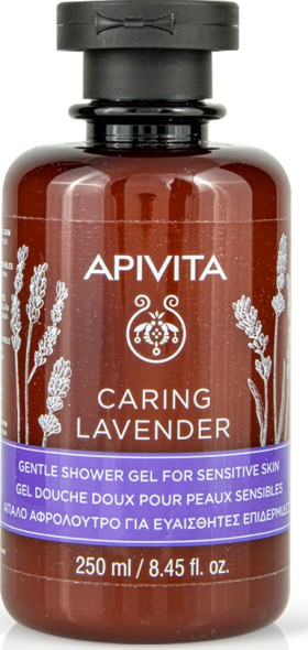 Apivita Caring Lavender Αφρόλουτρο για Ευαίσθητες Επιδερμίδες Με Λεβάντα 250ml