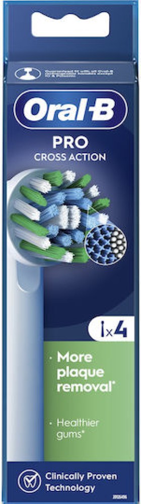Oral-B Pro CrossAction Ανταλλακτικές Κεφαλές για Ηλεκτρική Οδοντόβουρτσα 4τμχ
