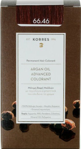 Korres Argan Oil Advanced Colorant Βαφή Μαλλιών 66.46 Έντονο Κόκκινο Βουργουνδίας 50ml