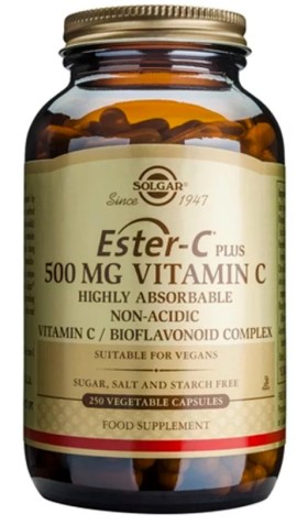 Solgar Ester C Plus Vitamin C 500mg Συμπλήρωμα Διατροφης Ester C 250 Φυτικές Κάψουλες