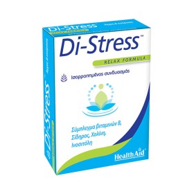 Health Aid Di-Stress Συμπλήρωμα Διατροφής με Σύμπλεγμα Βιταμινών Β, Βιταμίνη C, Χολίνη, Ινοσιτόλη & Σίδηρο για Πνευματική & Σωματική Ηρεμία 30 Ταμπλέτες