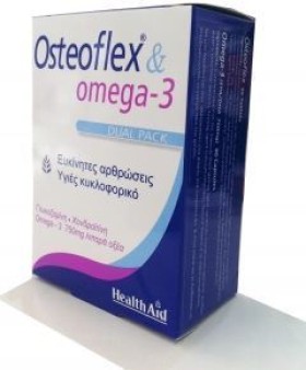 Health Aid Osteoflex & Omega 3 750mg Συμπλήρωμα Διατροφής με Γλυκοζαμίνη, Χονδροϊτίνη & Ωμέγα 3 Λιπαρά Οξέα 750mg Dual Pack 30 Κάψουλες + 30 Ταμπλέτες