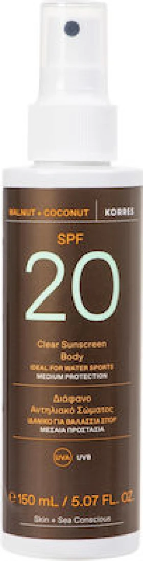 Korres Καρυδιά & Καρύδα Αντηλιακό Λάδι Σώματος SPF20 σε Spray 150ml