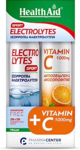 Health Aid Electrolytes Sport & Vitamin C 1000mg Πορτοκάλι 2 x 20 αναβράζοντα δισκία
