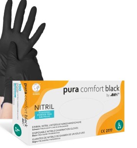 Pura Comfort Γάντια Νιτριλίου Μαύρο Large 100τμχ
