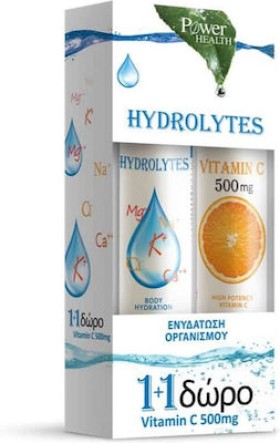 Power Health Hydrolytes 20 αναβράζοντα δισκία & Vitamin C 500mg 20 αναβράζοντα δισκία Πορτοκάλι