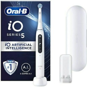 Oral-B IO Series 5 Ηλεκτρική Οδοντόβουρτσα με Αισθητήρα Πίεσης και Θήκη Ταξιδίου White