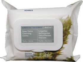 Korres Μαντηλάκια Ντεμακιγιάζ Olympus Tea Deep Detox Cleansing 30τμχ