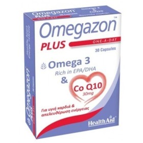 Health Aid Omegazon Plus (Omega 3 & Co Q10) Συμπλήρωμα Διατροφής για Καλή Λειτουργία της Καρδιάς, του Κυκλοφορικού & Μυϊκού Συστήματος 30 Κάψουλες