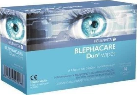 Helenvita Blephacare Duo Wipes Μαντηλάκια Καθαρισμού & Απολύμανσης για την Περιοχή των Ματιών, 14 wipes