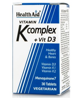 Health Aid Vitamin K Complex + Vit. D3 Συμπλήρωμα Διατροφής με Σύμπλεγμα Βιταμινών για Υγιή Οστά & Καρδιά 30 Ταμπλέτες
