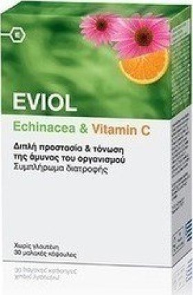 Eviol Echinacea & Vitamin C Συμπλήρωμα Διατροφής με Εχινάκεια & Βιταμίνη C, 30 caps