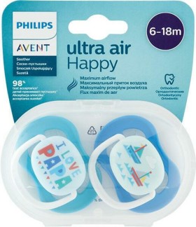Philips Ultra Air Pacifier Σιλικόνης Blue 6-18m 2τμχ