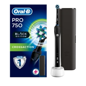 Braun Oral B Pro 750 Black Ηλεκτρική Οδοντόβουρτσα + ΔΩΡΟ Θήκη Ταξιδιού