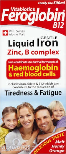 Vitabiotics Feroglobin Honey Orange Υγρός Σίδηρος με Βιταμίνες Β & Ψευδάργυρο 200ml