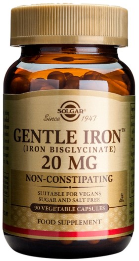 Solgar Gentle Iron 20mg, 90 Φυτικές Κάψουλες