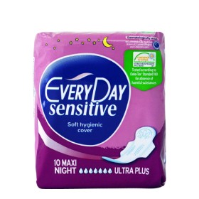 Every Day Sensitive Maxi Night Ultra Plus, 10τμχ