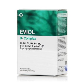 Eviol B-Complex Συμπλήρωμα Συμπλέγματος Βιταμίνης B για τη Φυσιολογική Λειτουργία του Νευρικού Συστήματος, 30 caps