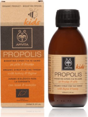 Apivita Propolis Παιδικό Βιολογικό Σιρόπι με Μέλι & Θυμάρι για το Βήχα & τον Ερεθισμένο Λαιμό 150ml