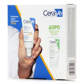 CeraVe Promo Facial Moisturising Lotion SPF30 52ml + Hydrating Cream To Foam Cleanser For Normal To Dry Skin 50ml