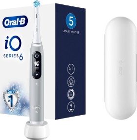 Oral-B iO Series 6 Ηλεκτρική Οδοντόβουρτσα με Χρονομετρητή, Αισθητήρα Πίεσης και Θήκη Ταξιδίου Gray Opal