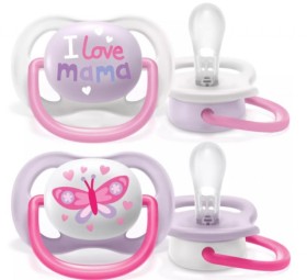 Philips Avent Ultra Air Ορθοδοντική Πιπίλα Σιλικόνης I Love Mama 0-6 μηνών 2τμχ