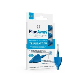 PlacAway Triple Action Μεσοδόντια Βουρτσάκια 0.6mm Μπλε 6τμχ