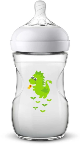 Avent Philips Natural Πλαστικό Μπιμπερό Πράσινο Δράκος 1m+ [SCF070/24] 260ml