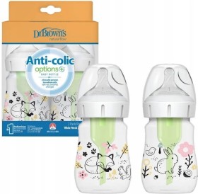 Dr. Browns Πλαστικό Μπιμπερό Κατά των Κολικών με Θηλή Σιλικόνης 150ml για 0+ μηνών 2τμχ