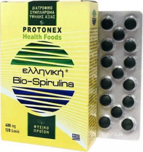 Protonex Ελληνική Bio-Spirulina 400mg 120 ταμπλέτες