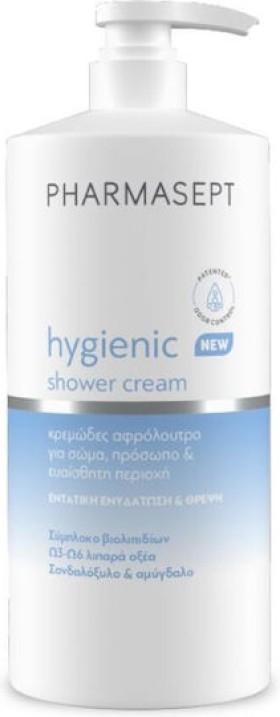 Pharmasept Hygienic Shower Cream Κρεμώδες Αφρόλουτρο Καθημερινής Χρήσης Για Εντατική Ενυδάτωση Και Θρέψη Της επιδερμίδας 1Lt