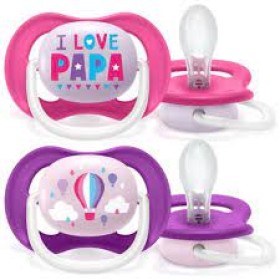 Philips Ultra Air Pacifier Σιλικόνης Pink 6-18m 2τμχ