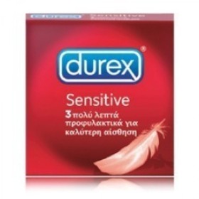 Durex Sensitive Λεπτά Προφυλακτικά 3 Τεμάχια