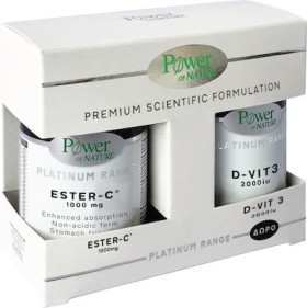 Power Of Nature Platinum Range Ester-C 1000mg 30 ταμπλέτες & D-Vit 3 2000iu 20 ταμπλέτες