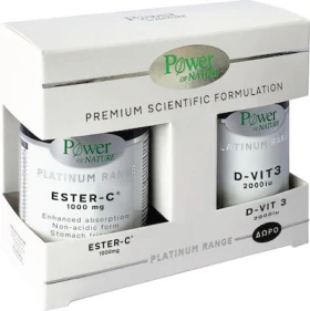 Power Of Nature Platinum Range Ester-C 1000mg 30 ταμπλέτες & D-Vit 3 2000iu 20 ταμπλέτες