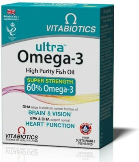 Vitabiotics Ultra Omega-3 Super Strength Ιχθυέλαιο 60 μαλακές κάψουλες