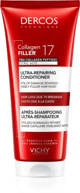 Vichy Dercos Collagen 17 Filler Conditioner- Extra Επανορθωτικό Conditioner 200mL