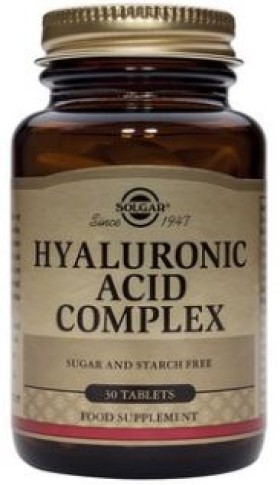 Solgar Collagen Hyaluronic Acid Complex 120mg Συμπλήρωμα Διατροφής με Υαλουρονικό και Κολλαγόνο 30 Ταμπλέτες