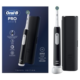 Oral-B Pro Series 1 Ηλεκτρική Οδοντόβουρτσα με Χρονομετρητή, Αισθητήρα Πίεσης και Θήκη Ταξιδίου Μαύρη