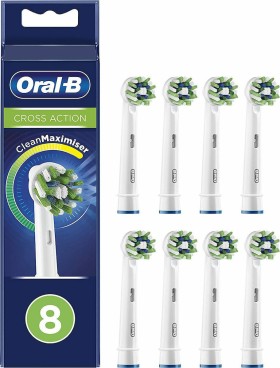 Oral-B Cross Action CleanMaximizer XXL Pack Ανταλλακτικές Κεφαλές για Ηλεκτρική Οδοντόβουρτσα 8τμχ