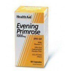 HEALTH AID  Evening Primrose Oil 1000mg + Vitamin E vegetarian capsules 30s