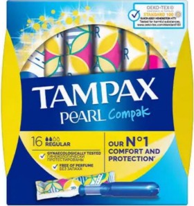 Tampax Compak Pearl Regular Ταμπόν 16 Τεμάχια