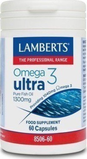 Lamberts Omega 3 Ultra Pure Fish Oil 1300mg Συμπλήρωμα Ω3 Λιπαρών Οξέων, 60caps